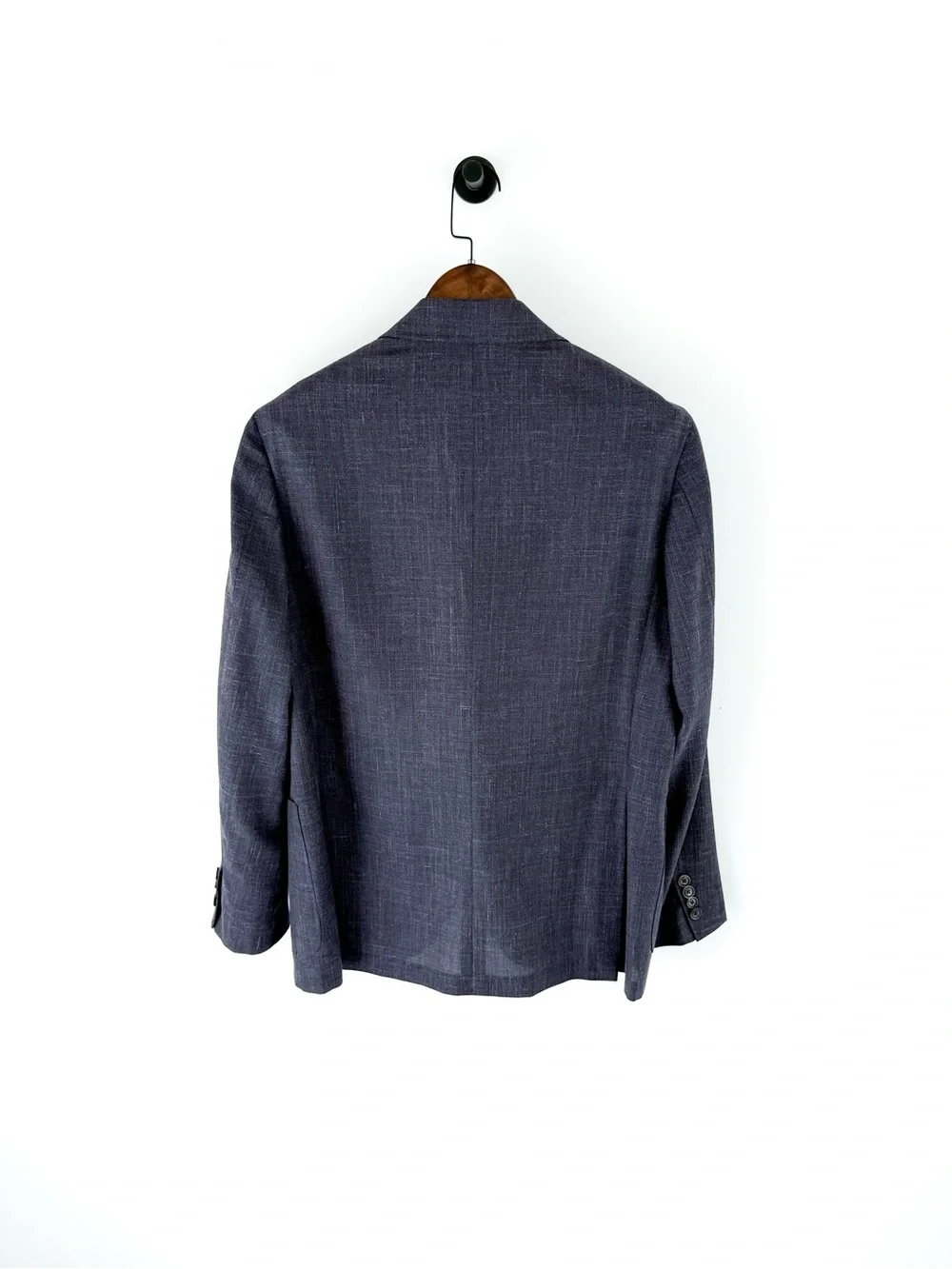 Canali Kei Dark Navy Blue Wool Silk Linen Textured Sport Coat Blazer Men's 42R